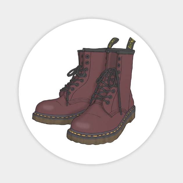 Cherry Red Docs Magnet by CarlBatterbee